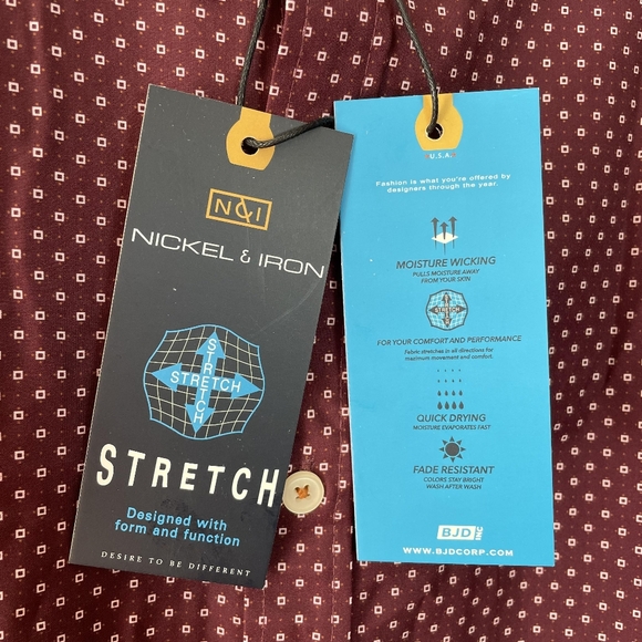 Nickel and Iron Burgundy Long Sleeve Button Down Shirt Men's (Size Small) - Picture 4 of 5